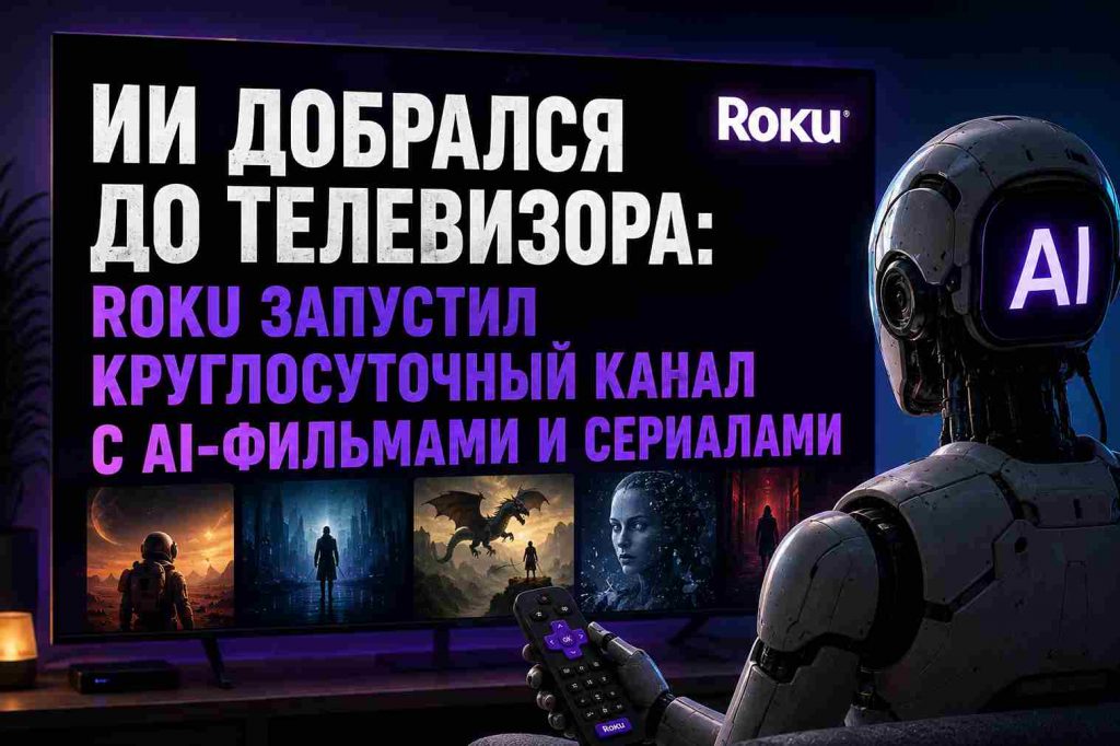 ИИ добрался до телевизора: Roku запустил круглосуточный канал с AI-фильмами и сериалами