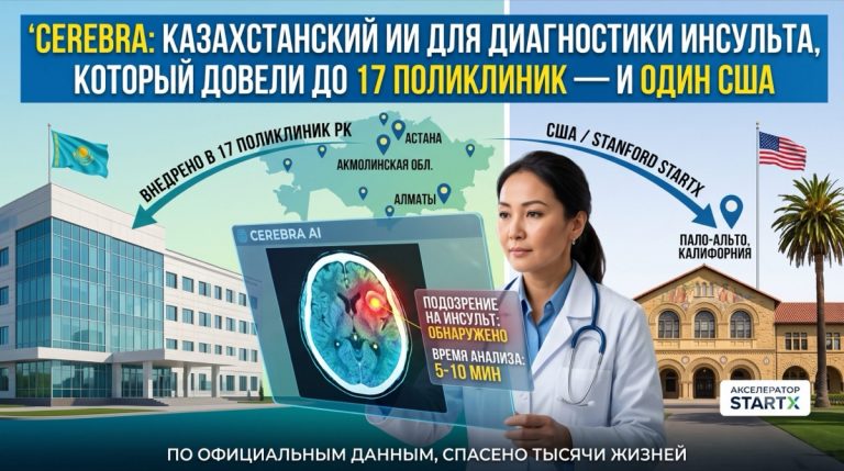 Cerebra: казахстанский ИИ для диагностики инсульта, который довели до 17 поликлиник — и один США