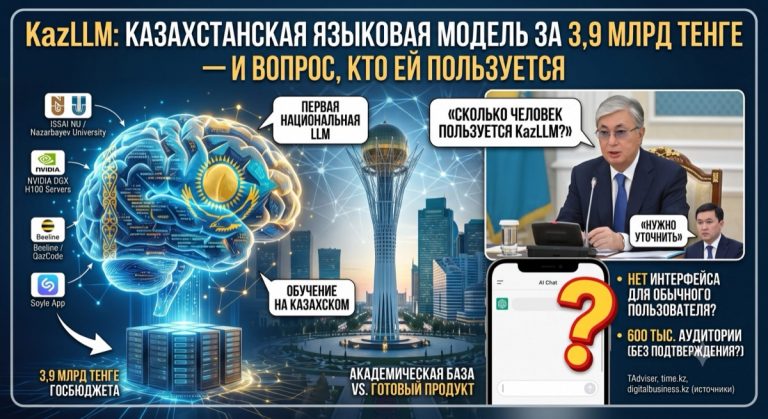 KazLLM: казахстанская языковая модель за 3,9 млрд тенге — и вопрос, кто ей пользуется