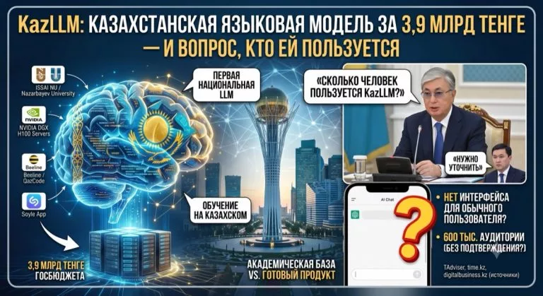 KazLLM: казахстанская языковая модель за 3,9 млрд тенге — и вопрос, кто ей пользуется