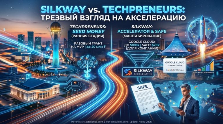 Silkway Accelerator: Google Cloud-та 100 000 долларға дейін — және бұл жай грант емес, SAFE-мәміле