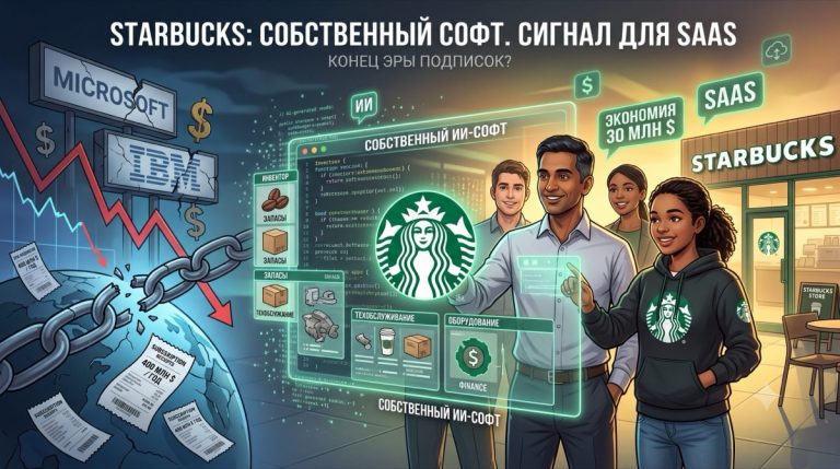 Starbucks Microsoft пен IBM-нің орнына өзіне арналған софтты өзі жазуды шешті. Бұл бүкіл SaaS-индустриясына сигнал