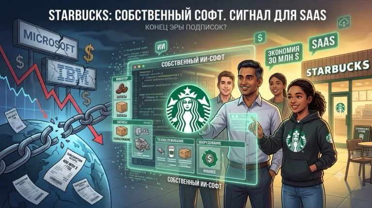 Starbucks решил сам написать себе софт вместо Microsoft и IBM. Это сигнал всей SaaS-индустрии