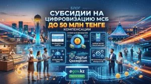 Субсидии на цифровизацию МСБ: до 50 млн тенге компенсации через Digital Qazaqstan